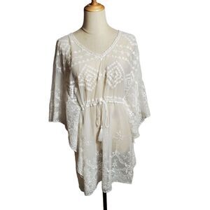 Biashe Sheer White Lace Mesh Dress Top Lingerie